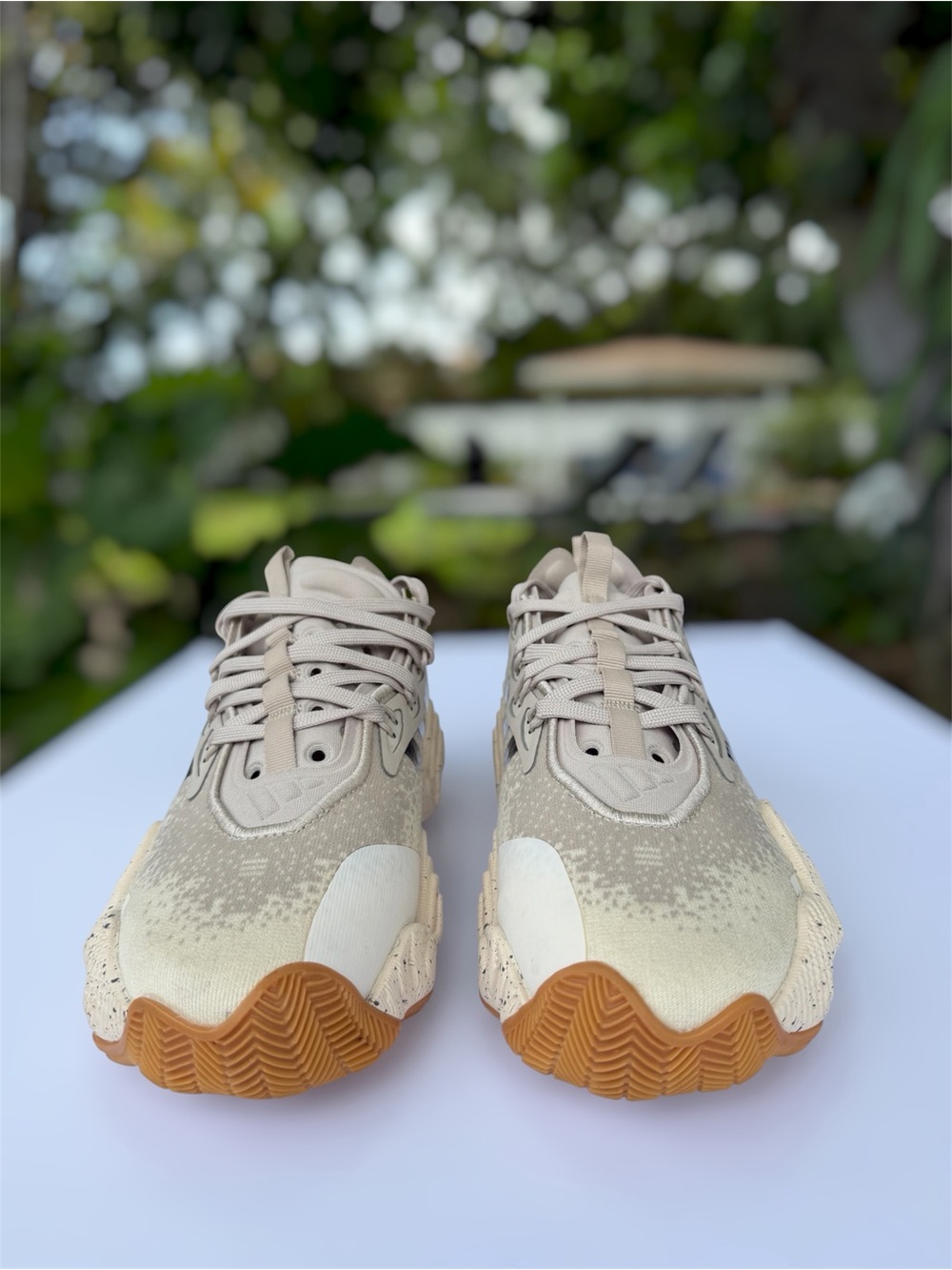 adidas Women's Beige & Gum Trail-Inspired Sneakers